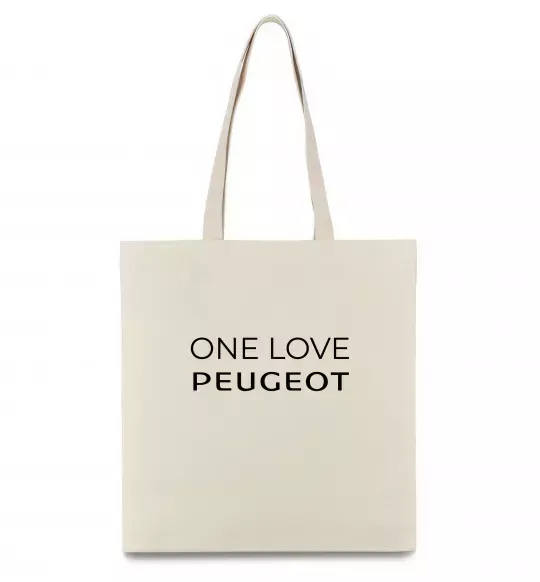 Еко-сумка I Love Peugeot Бежевий фото