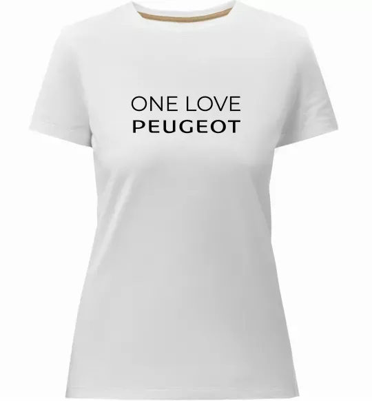 Женская премиум футболка I Love Peugeot Белый фото