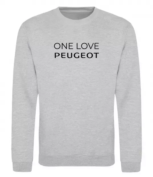 Свитшот I Love Peugeot Серый меланж фото