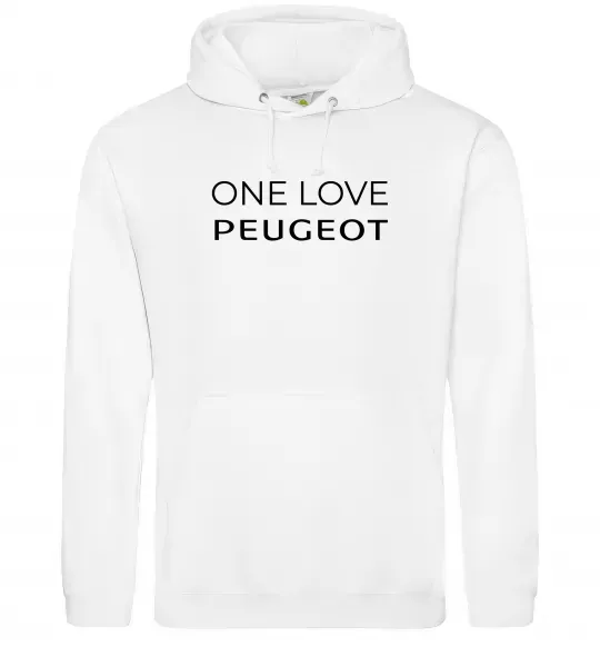 Мужская толстовка (худи) I Love Peugeot Белый фото