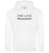 Мужская толстовка (худи) I Love Peugeot Белый фото