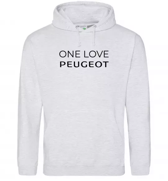 Мужская толстовка (худи) I Love Peugeot Серый меланж фото