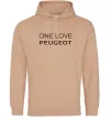 Мужская толстовка (худи) I Love Peugeot Песочный фото