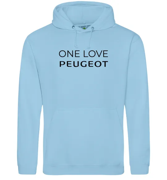 Мужская толстовка (худи) I Love Peugeot Голубой фото