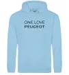 Мужская толстовка (худи) I Love Peugeot Голубой фото