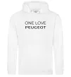 Жіноча толстовка (худі) I Love Peugeot Білий фото