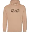 Жіноча толстовка (худі) I Love Peugeot Пісочний фото