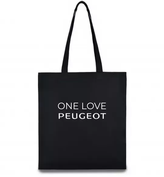 Еко-сумка I Love Peugeot Чорний фото