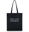 Еко-сумка I Love Peugeot Чорний фото