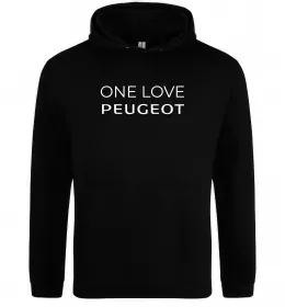 Чоловіча толстовка (худі) I Love Peugeot Чорний фото