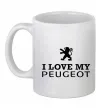 Чашка керамічна Love my Peugeot logo Білий фото