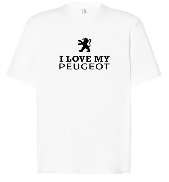 Футболка Оверсайз Love my Peugeot logo Білий фото