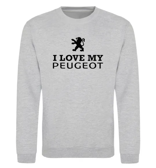 Свитшот Love my Peugeot logo Серый меланж фото