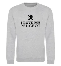 Свитшот Love my Peugeot logo Серый меланж фото