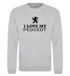 Свитшот Love my Peugeot logo Серый меланж фото