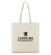 Еко-сумка Love my Peugeot logo Бежевий фото