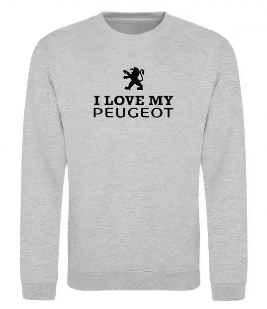 Свитшот Love my Peugeot logo Серый меланж фото