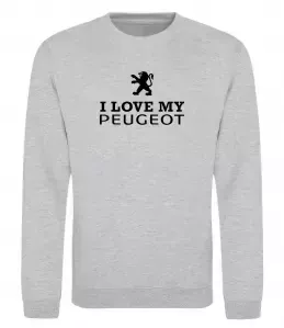 Світшот Love my Peugeot logo Сірий меланж фото