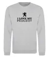 Свитшот Love my Peugeot logo Серый меланж фото