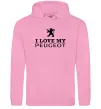 Чоловіча толстовка (худі) Love my Peugeot logo Рожевий фото