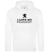 Чоловіча толстовка (худі) Love my Peugeot logo Білий фото