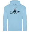 Чоловіча толстовка (худі) Love my Peugeot logo Блакитний фото