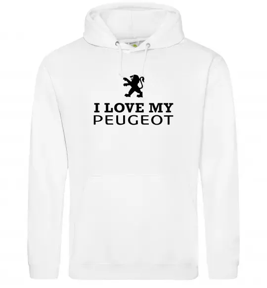 Женская толстовка (худи) Love my Peugeot logo Белый фото