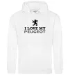 Женская толстовка (худи) Love my Peugeot logo Белый фото