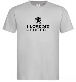 Чоловіча футболка Love my Peugeot logo Сірий фото