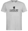 Чоловіча футболка Love my Peugeot logo Сірий фото