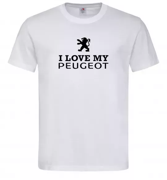 Чоловіча футболка Love my Peugeot logo Білий фото