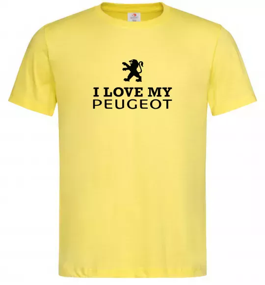 Чоловіча футболка Love my Peugeot logo Лимонний фото