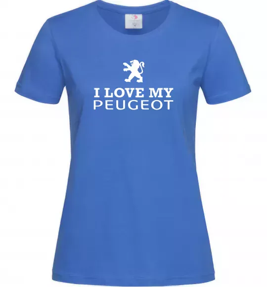 Жіноча футболка Love my Peugeot logo Яскраво-синій фото