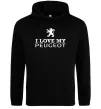 Чоловіча толстовка (худі) Love my Peugeot logo Чорний фото