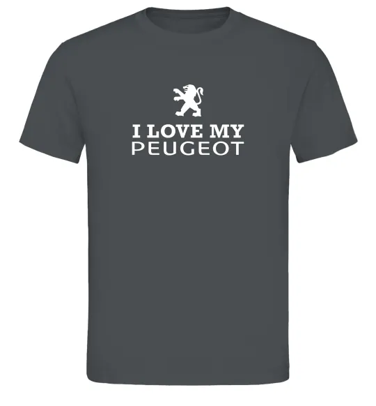Чоловіча футболка Love my Peugeot logo Графіт фото