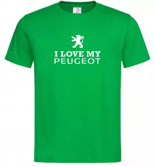 Чоловіча футболка Love my Peugeot logo Зелений фото