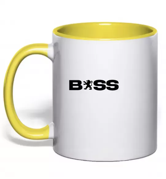 Чашка с цветной ручкой Boss Peugeot Солнечно желтый фото