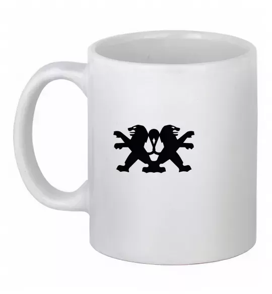 Чашка керамическая Peugeot logos Белый фото