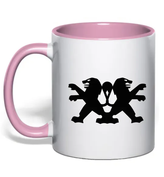 Чашка с цветной ручкой Peugeot logos Нежно розовый фото