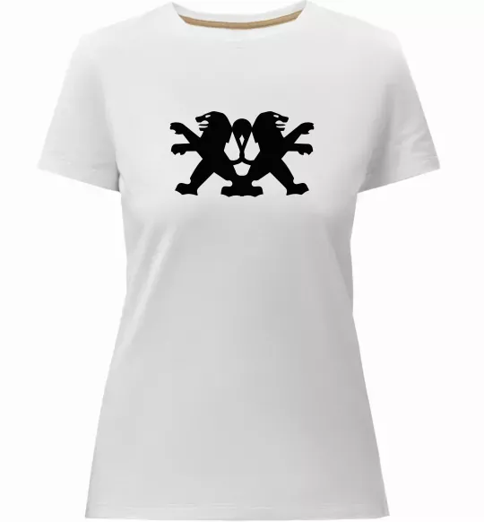 Жіноча преміум футболка Peugeot logos Білий фото