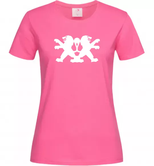 Женская футболка Peugeot logos Ярко-розовый фото