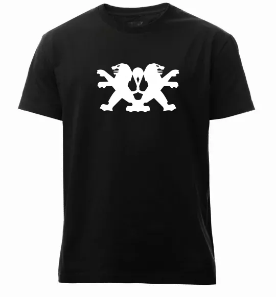 Чоловіча преміум футболка Peugeot logos Чорний фото