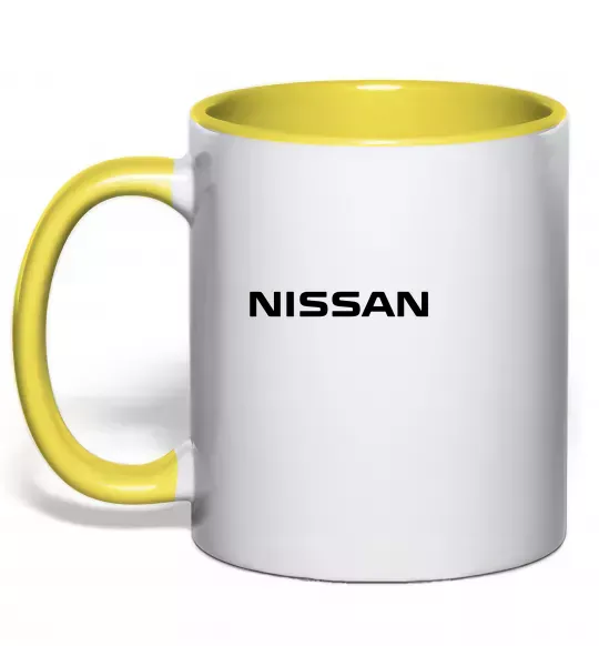Чашка с цветной ручкой Nissan напис Солнечно желтый фото