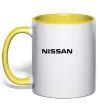 Чашка с цветной ручкой Nissan напис Лимонный фото