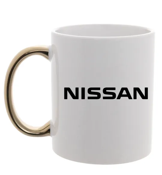 Чашка с цветной ручкой Nissan напис Золото фото
