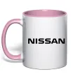 Чашка с цветной ручкой Nissan напис Нежно розовый фото