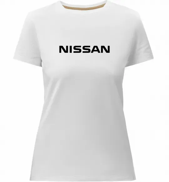Жіноча преміум футболка Nissan напис Білий фото