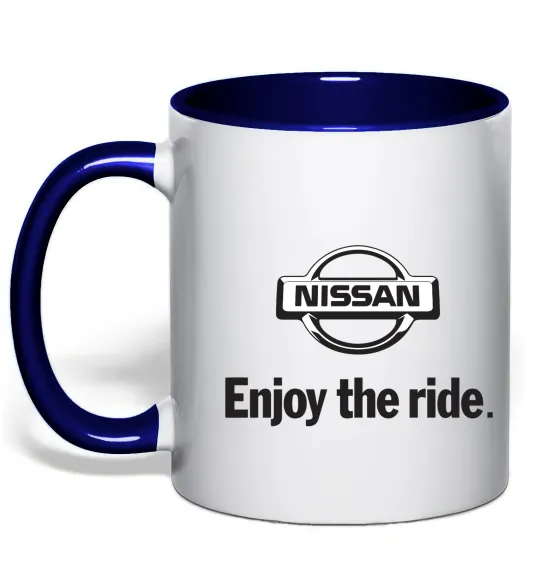 Чашка с цветной ручкой Nissan enjoy the ride Глубокий темно-синий фото