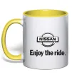Чашка с цветной ручкой Nissan enjoy the ride Лимонный фото