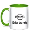 Чашка с цветной ручкой Nissan enjoy the ride Лаймовый фото